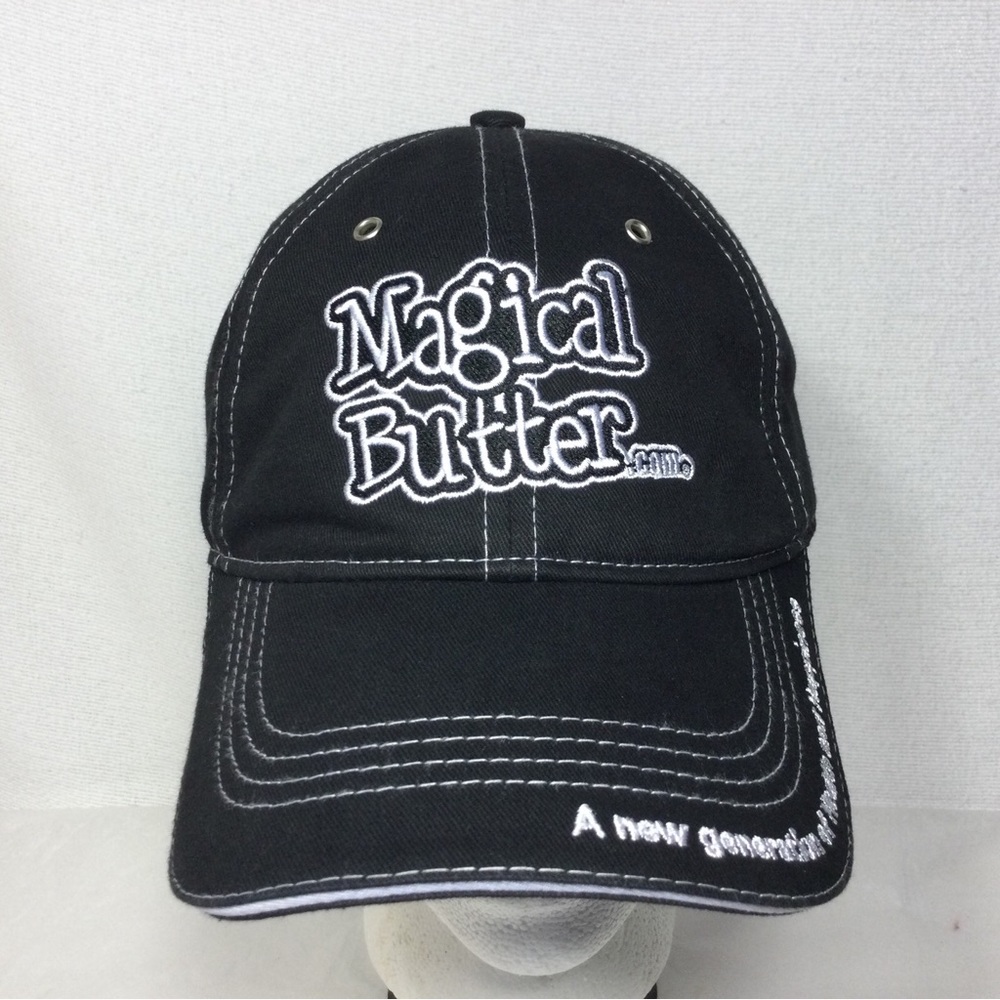 Magical Butter Strapback Hat Advertising Black Baseball Cap